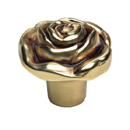 Rose Cabinet Knob - French Gold Finish
